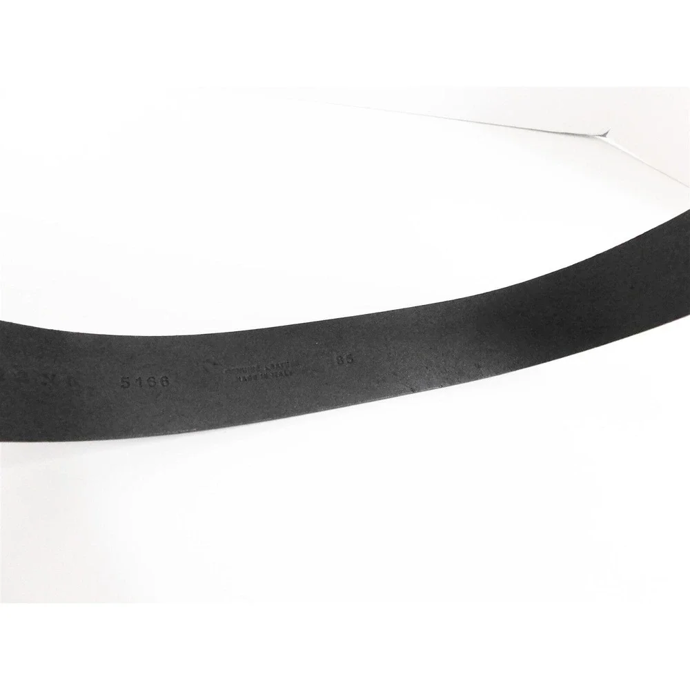 Orciani‎ Black Leather Large Silver Buckle Italy sz 85/34